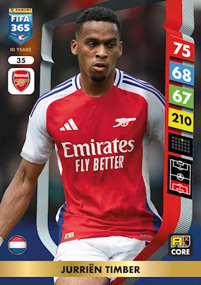 2025 Panini Adrenalyn XL Fifa 365 35 Jurriën Timber