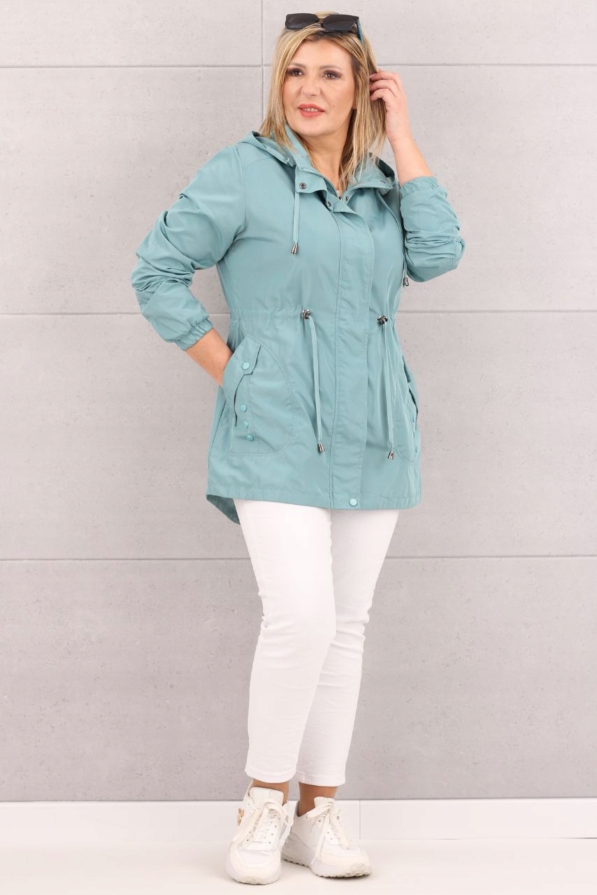 KURTKA DAMSKA PARKA CIENKA WIOSENNA PRZEJŚCIOWA Z KAPTUREM ROZMIARY Rozmiar 44