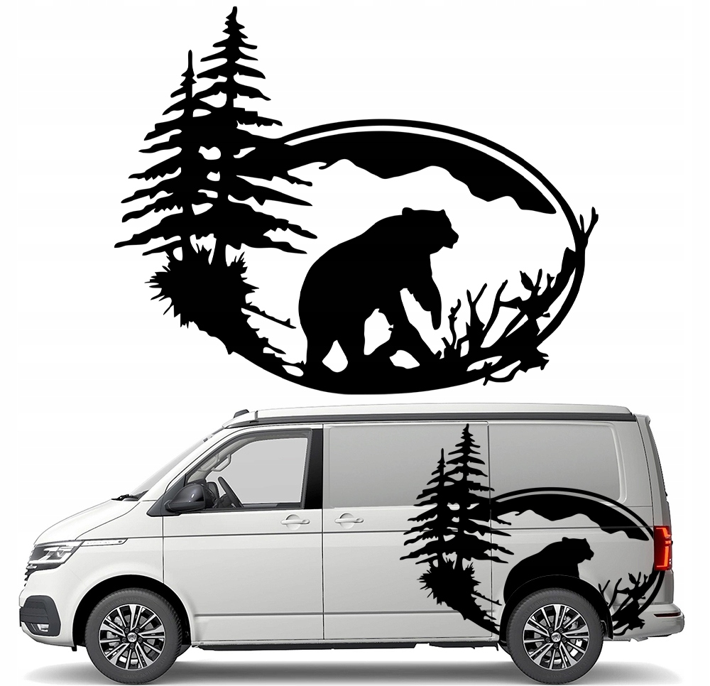 Samolepka Grafika na karavan a přívěs Medvěd Bear Les 90x112