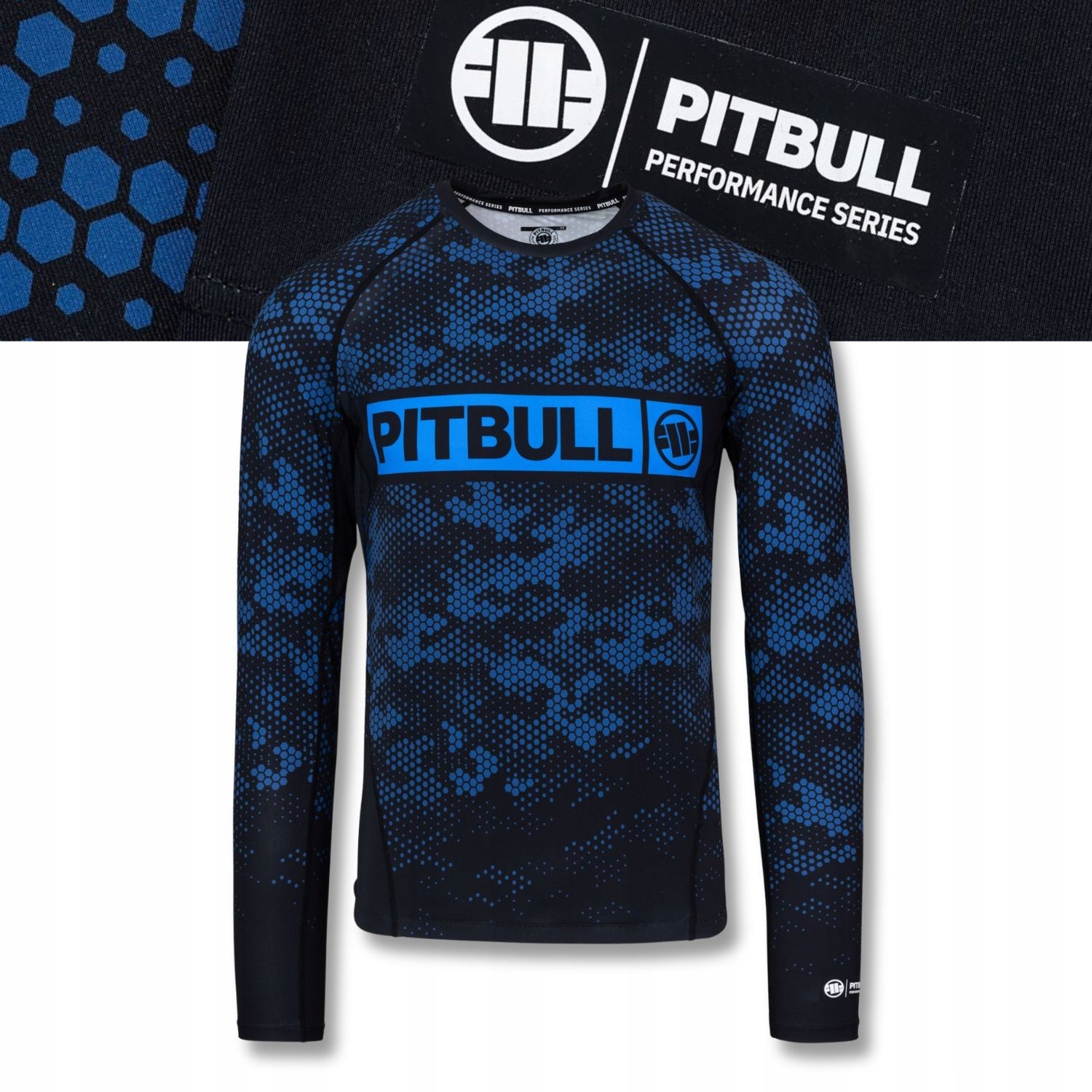Męski Rashguard longsleeve Pitbull koszulka techniczna Hex Camo Hilltop