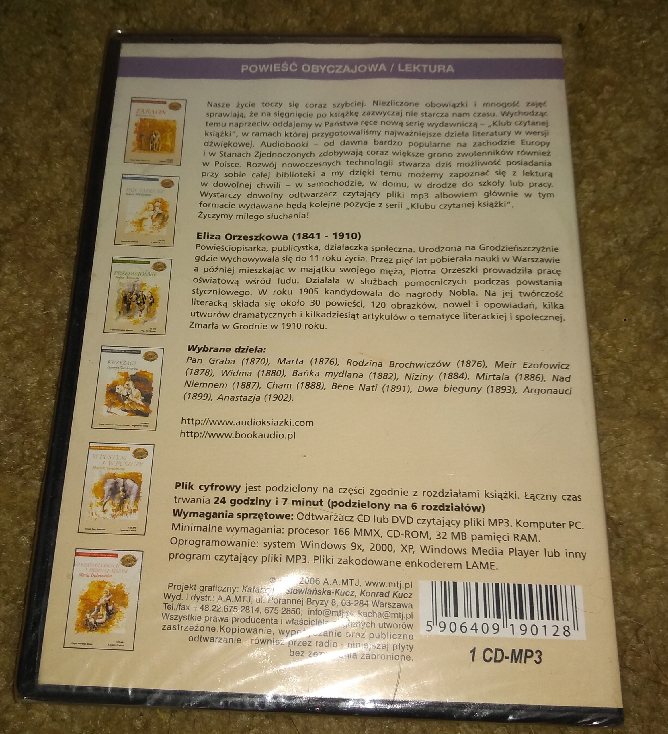 NAD NIEMNEM / ELIZA ORZESZKOWA / FOLIA / AUDIOBOOK / Autor Eliza Orzeszkowa