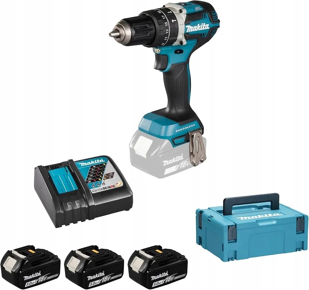 Wiertarko-wkrętarka Akumulatorowa Udarowa Lxt 18V 3*5.0AH DHP484RT3J Makita
