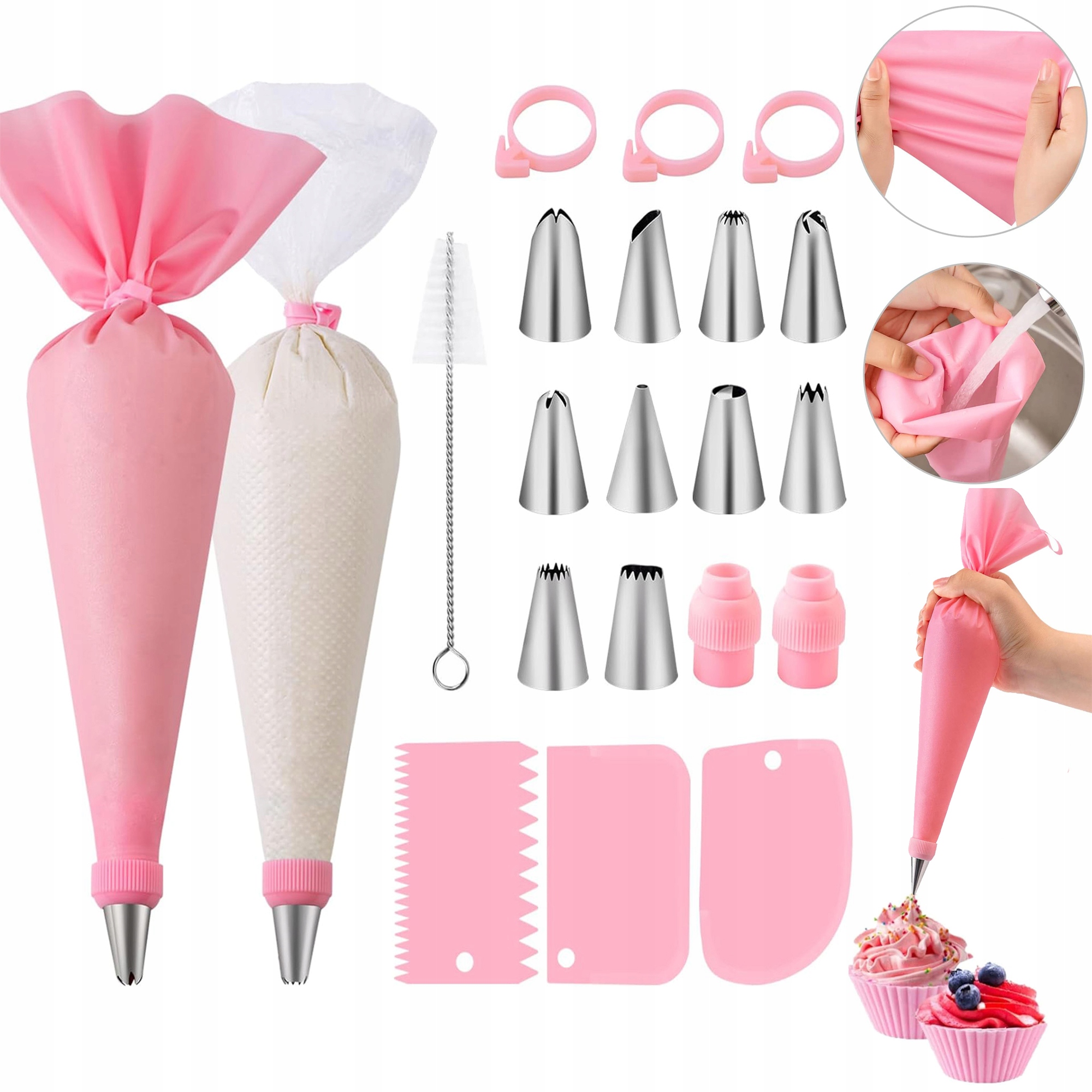 Levně Cukrářský Sáček Sada 40KS Ocelových Tyčí Akcesoria