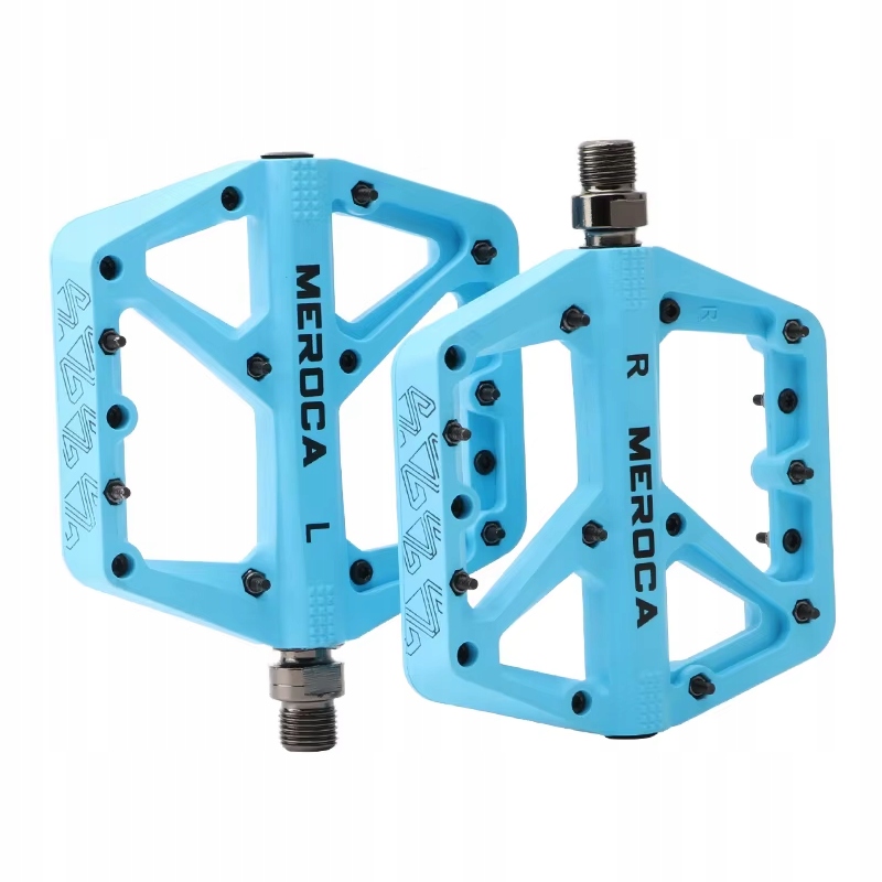 Pedały platformowe rowerowe Meroca duże platformy Mtb Bmx niebieskie