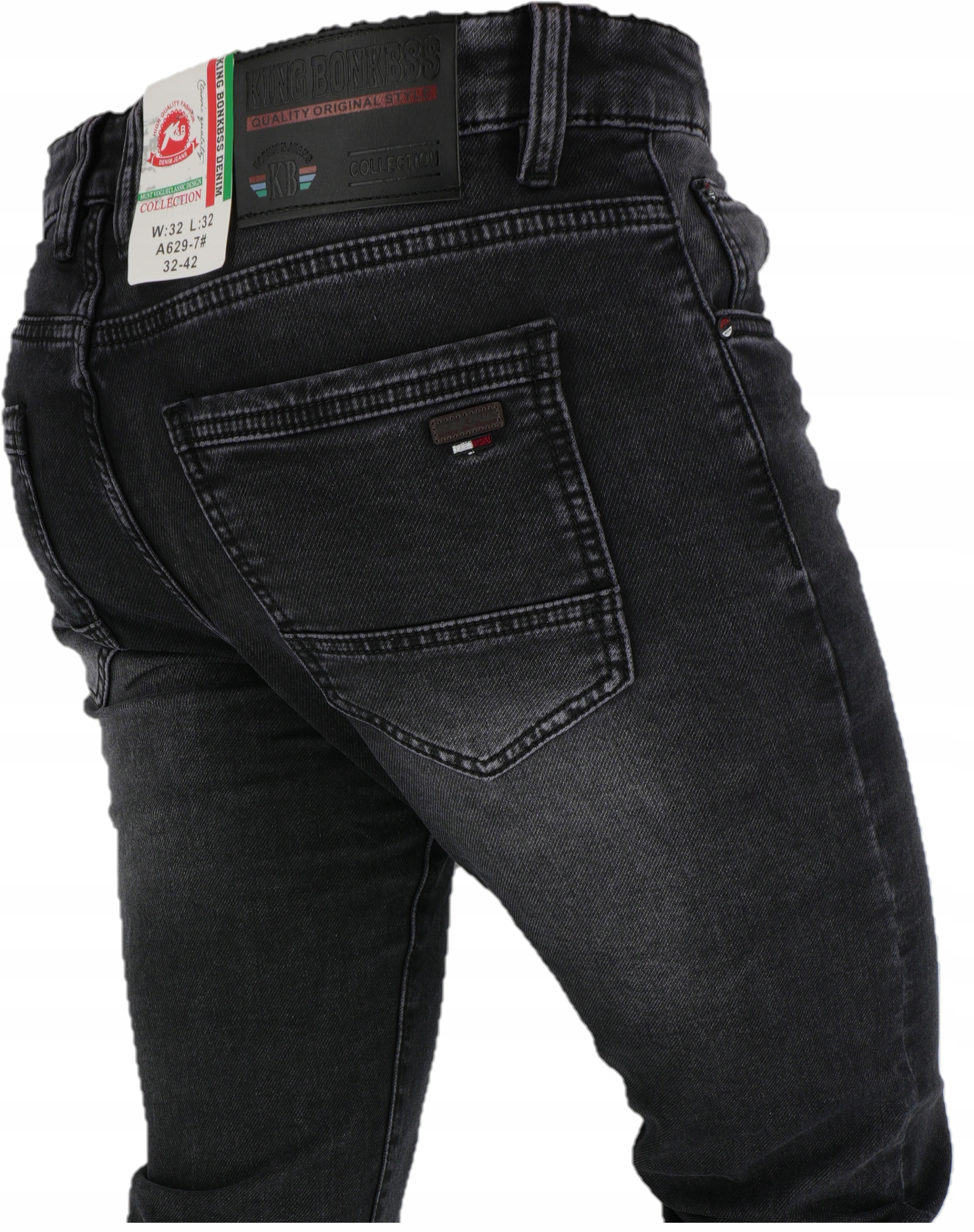 Spodnie Męskie Jeansy Czarne, Miękki Przyjemny Materiał L32 W31