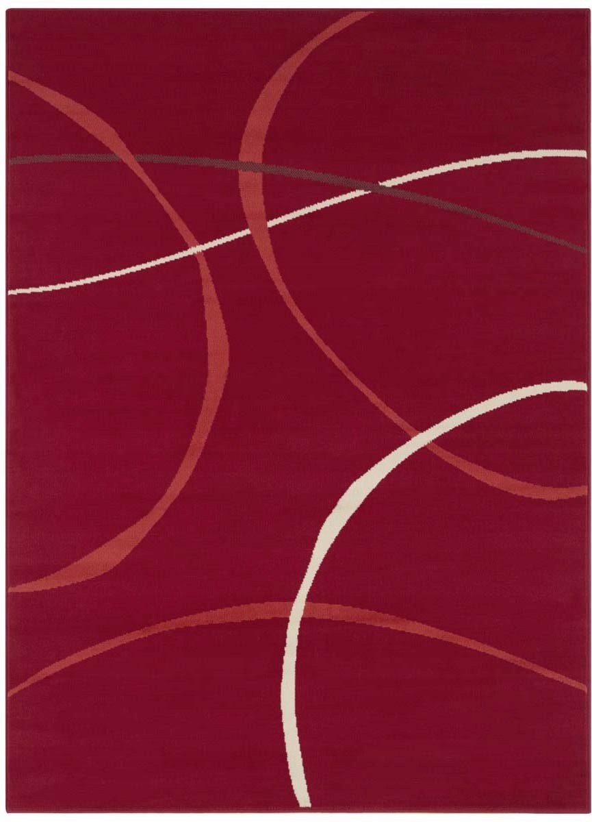 Moderný červený koberec do obývačky s mäkkým krátkym vlasom 180 x 260 cm