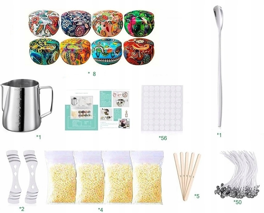 MEGA Zestaw do robienia wyrobu produkcji świec z WOSKU PSZCZELEGO ZAPACHY EAN (GTIN) 54637184453738