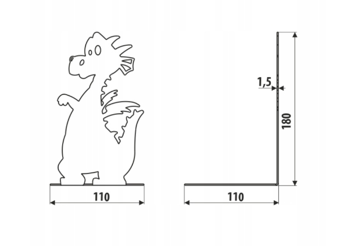 SMOK 180x110 mm podpórka do książek Kolor czarny