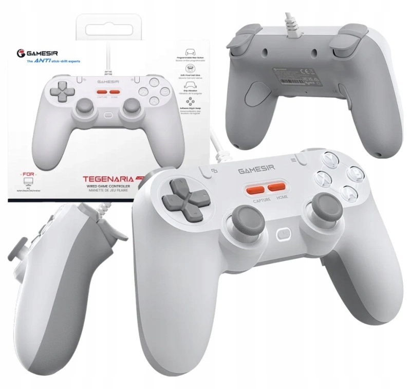 Kontroler przewodowy Gamesir T3 Wt Tegenaria Lite (biały) GameSir