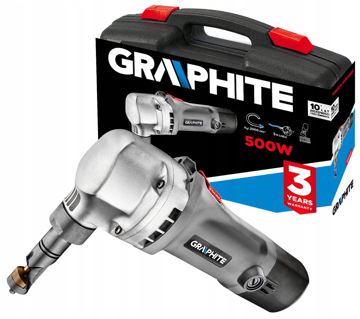 Síťové nůžky na plech 500 W v kufru 59G401 Graphite