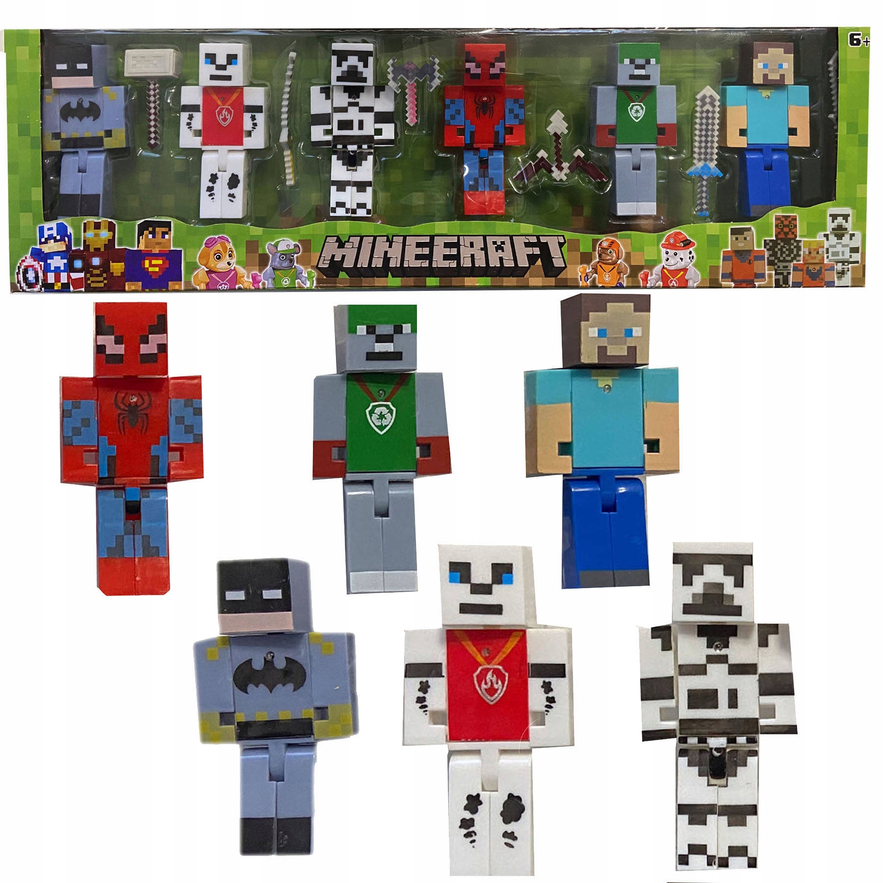 

Minecraft Duży Zestaw Figurki Akcesoria Świecące