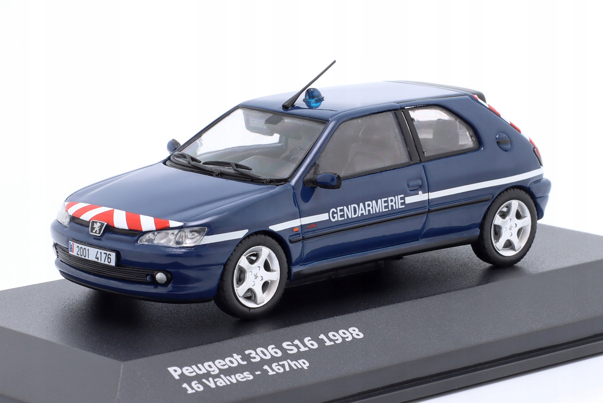 Peugeot 306 S16 Gendarmerie 1998 Blue Solido 1:43 1/43 S4311407 Model