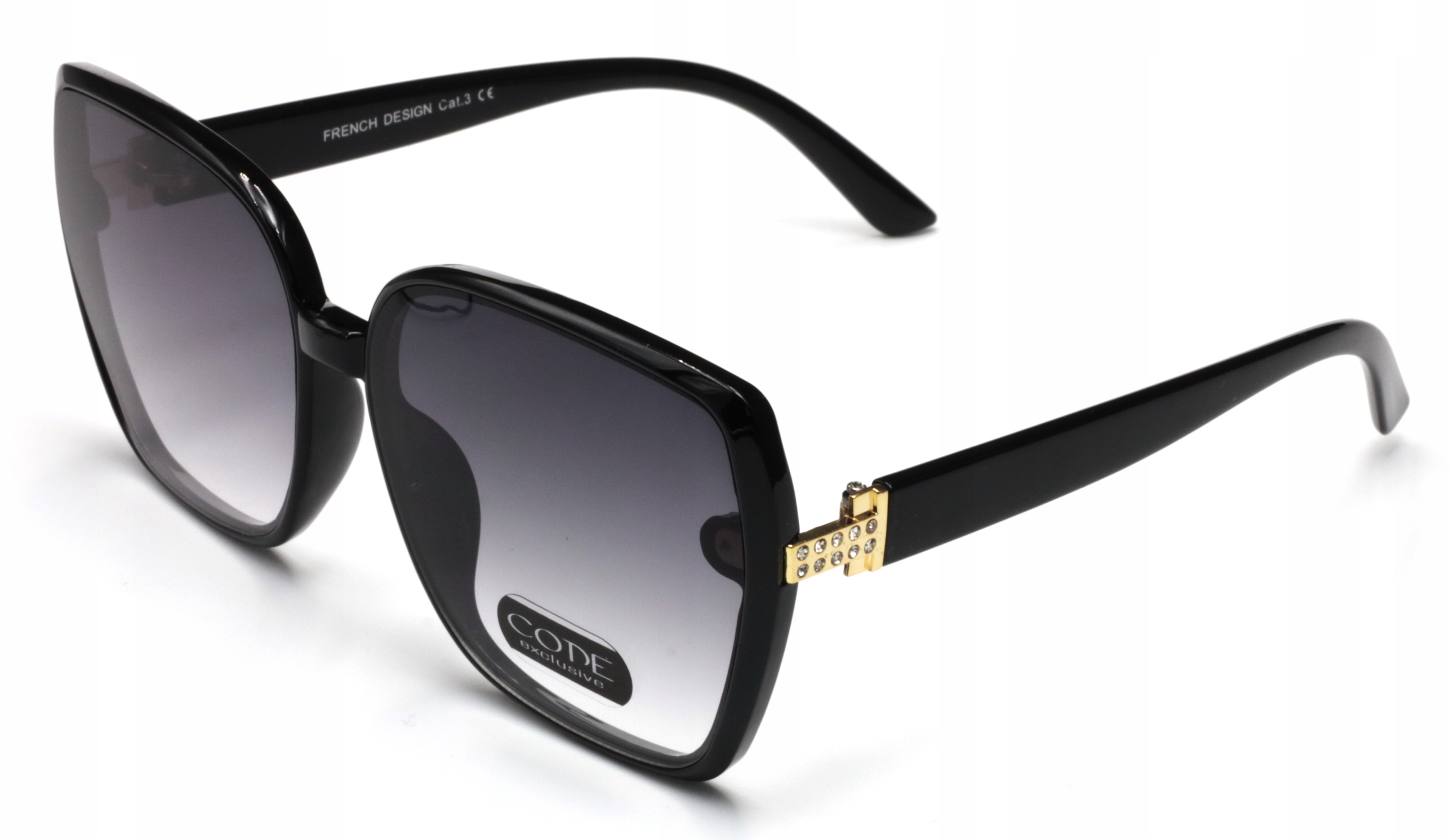 OKULARY PRZECIWSŁONECZNE DAMSKIE CIENIOWANE FILTR Model GLAM TRANSPARENTNE