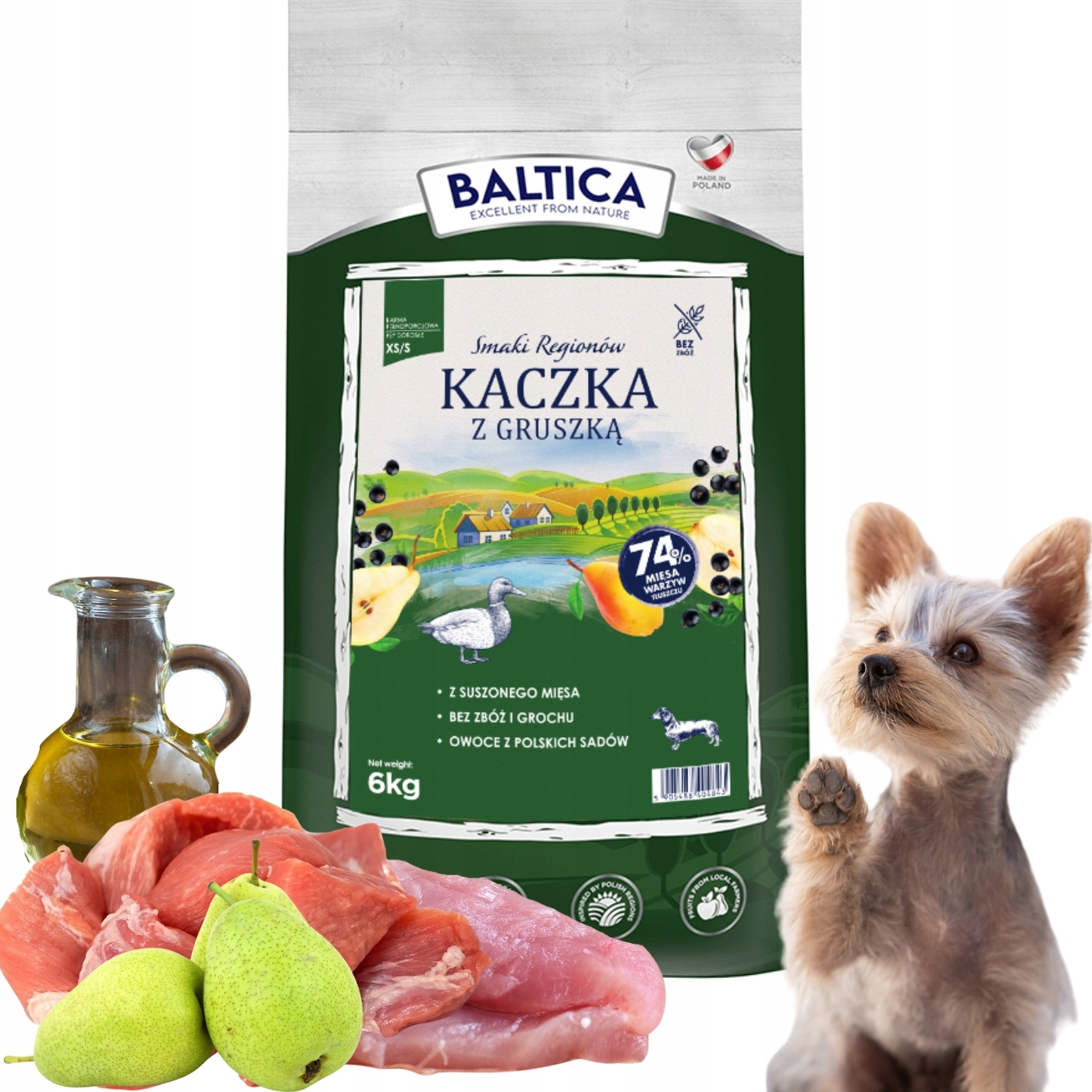 Baltica Smaki Regionów Kaczka z gruszką Xs/s 6kg dla małych ras