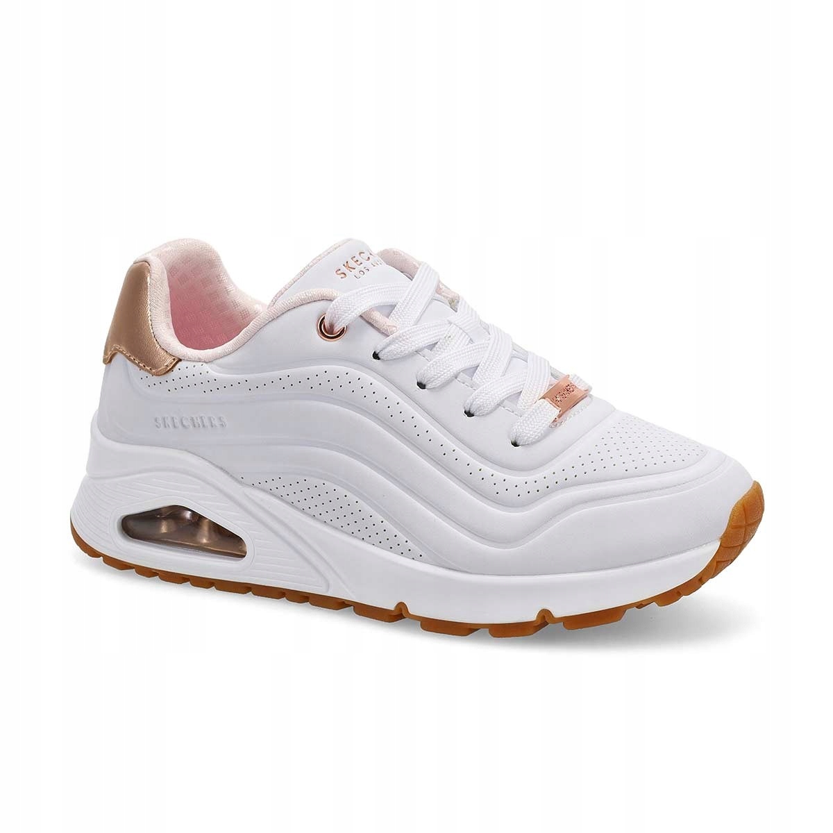 Buty młodzieżowe Skechers Uno Gen1 Shimmer Wave białe 310286L Wht
