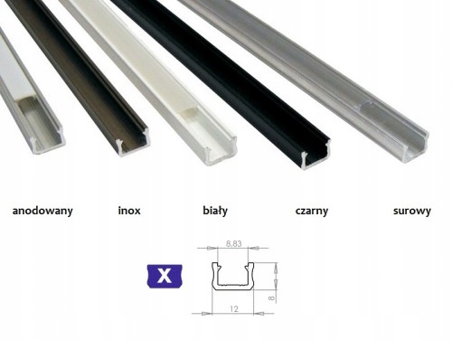 PROFIL ALUMINIOWY LED DO SCHODÓW KUCHNI LUSTRA 1m Marka Lumines