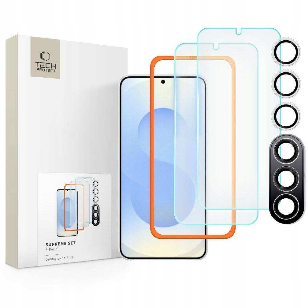 Szkło Hartowane Tech-protect Supreme Set Do Galaxy S25+ Plus [3 Pack]