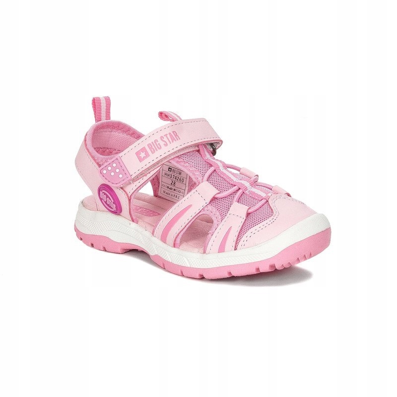 Big Star Sandały dziecięce na rzepy HH374260 Pink różowe r.33