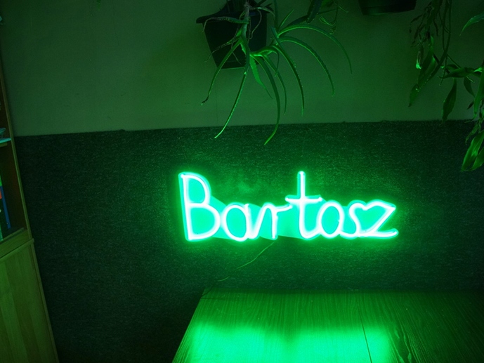 NBARTOSZ NEON LED FLEX NAPIS Bartosz 790x275MM PCV Zastosowanie dekoracja ściany