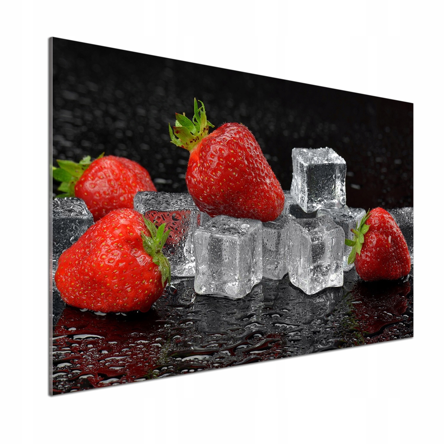 Panel do kuchyně Jahody s ledem 100 x 70 cm Lepidlo