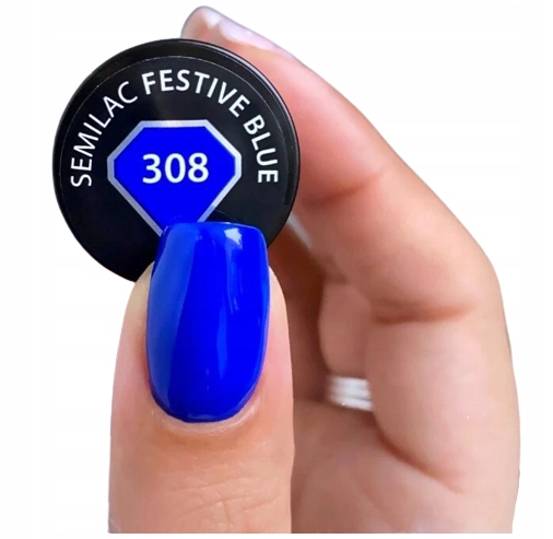 SEMILAC 308 FESTIVE BLUE Lakier hybrydowy 7ml