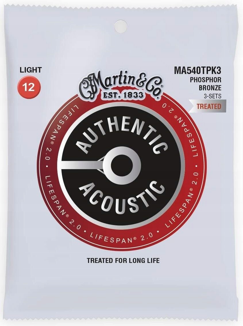 Martin MA540TPK3 balení 3 sad kovových strun pro akustickou kytaru