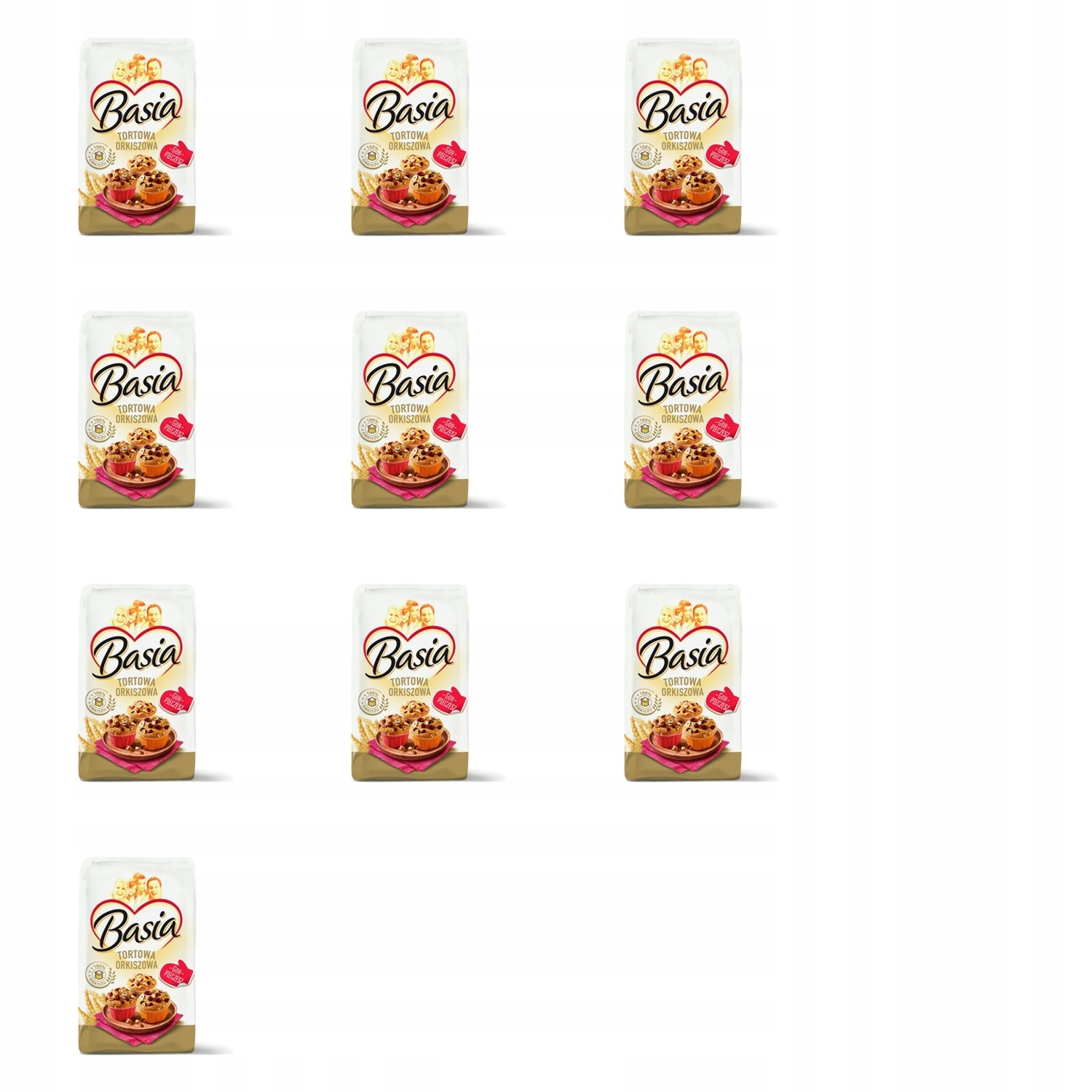 10x 0,9kg Basia mąka orkiszowa tortowa typ 450 Zgrzewka