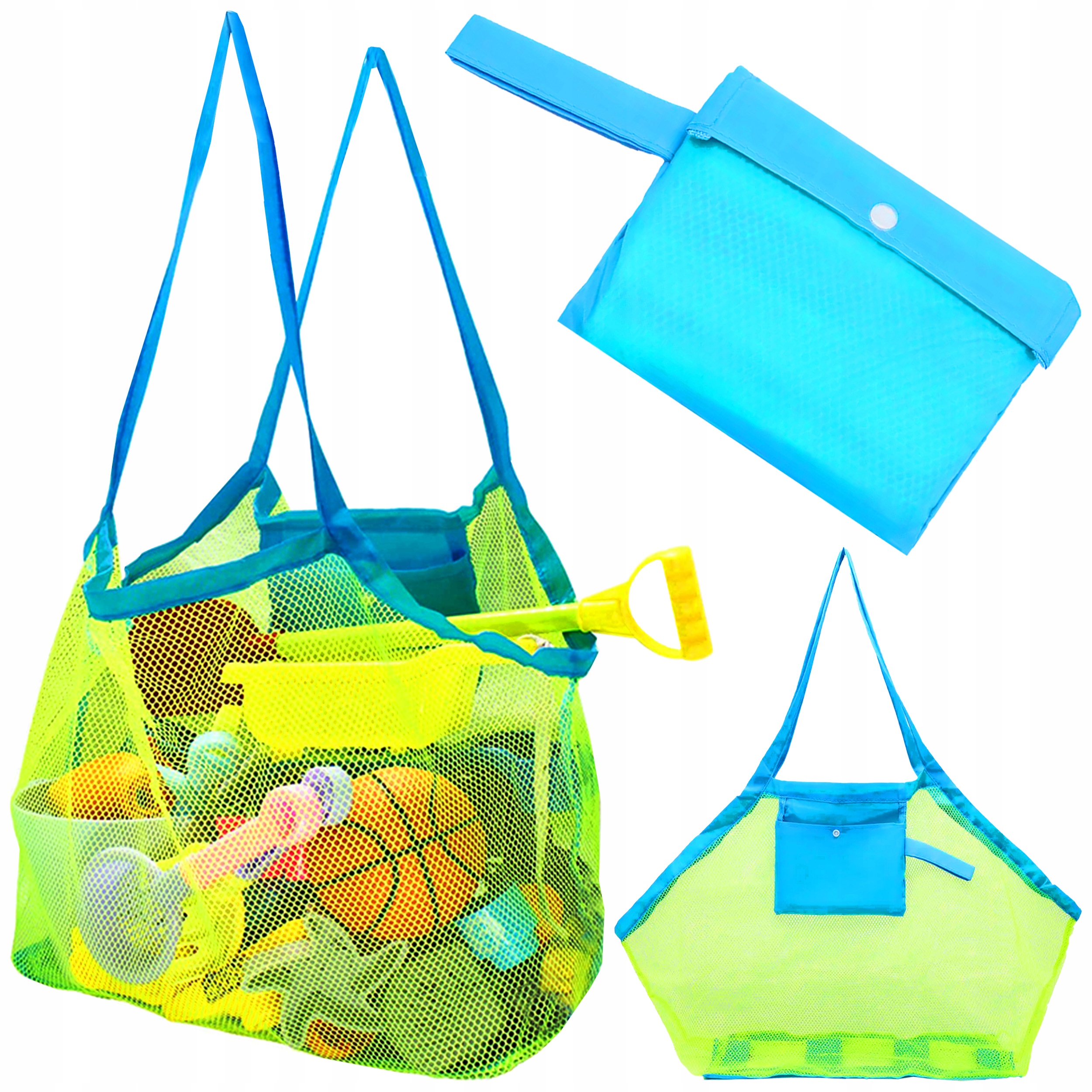 TORBA NA PLAŻĘ TOREBKA SIATKA DUŻA PLAŻOWA ETUI