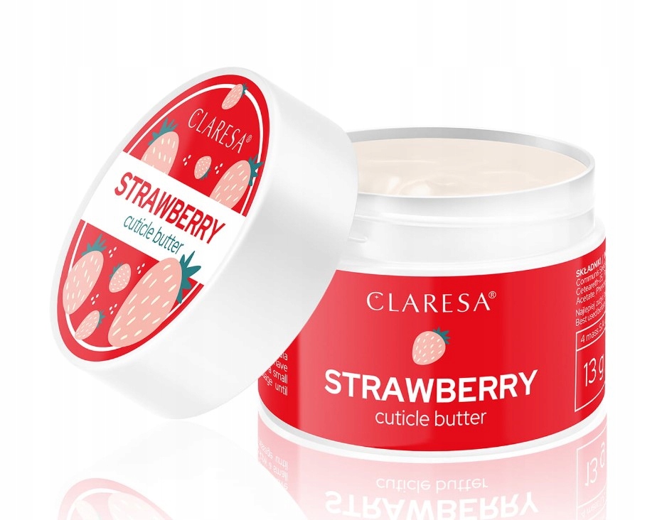 CLARESA Masełko do skórek dłoni i paznokci STRAWBERRY 13 g Truskawkowe