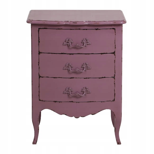 Komoda Eclectic różowa drewniana 3 szuflady 78cm