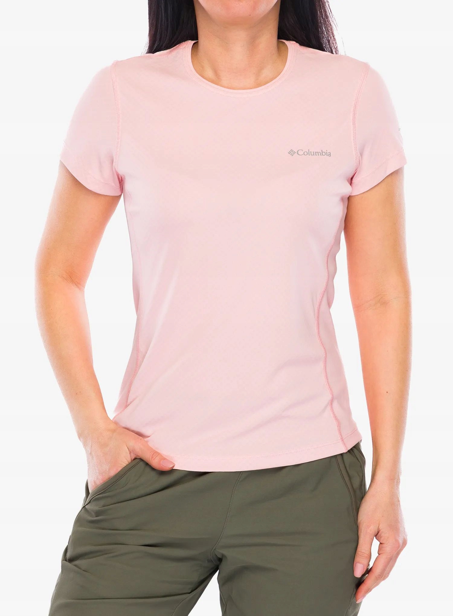 Columbia koszulka damska Zero Rules Light Ss Crew Pink Sand rozmiar