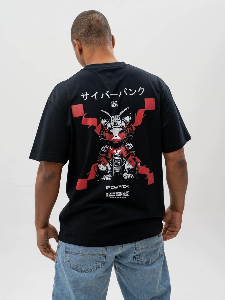 Tričko Tričko Krátký Rukáv Oversize Pánské Černá Point X Cyber Cultur XL