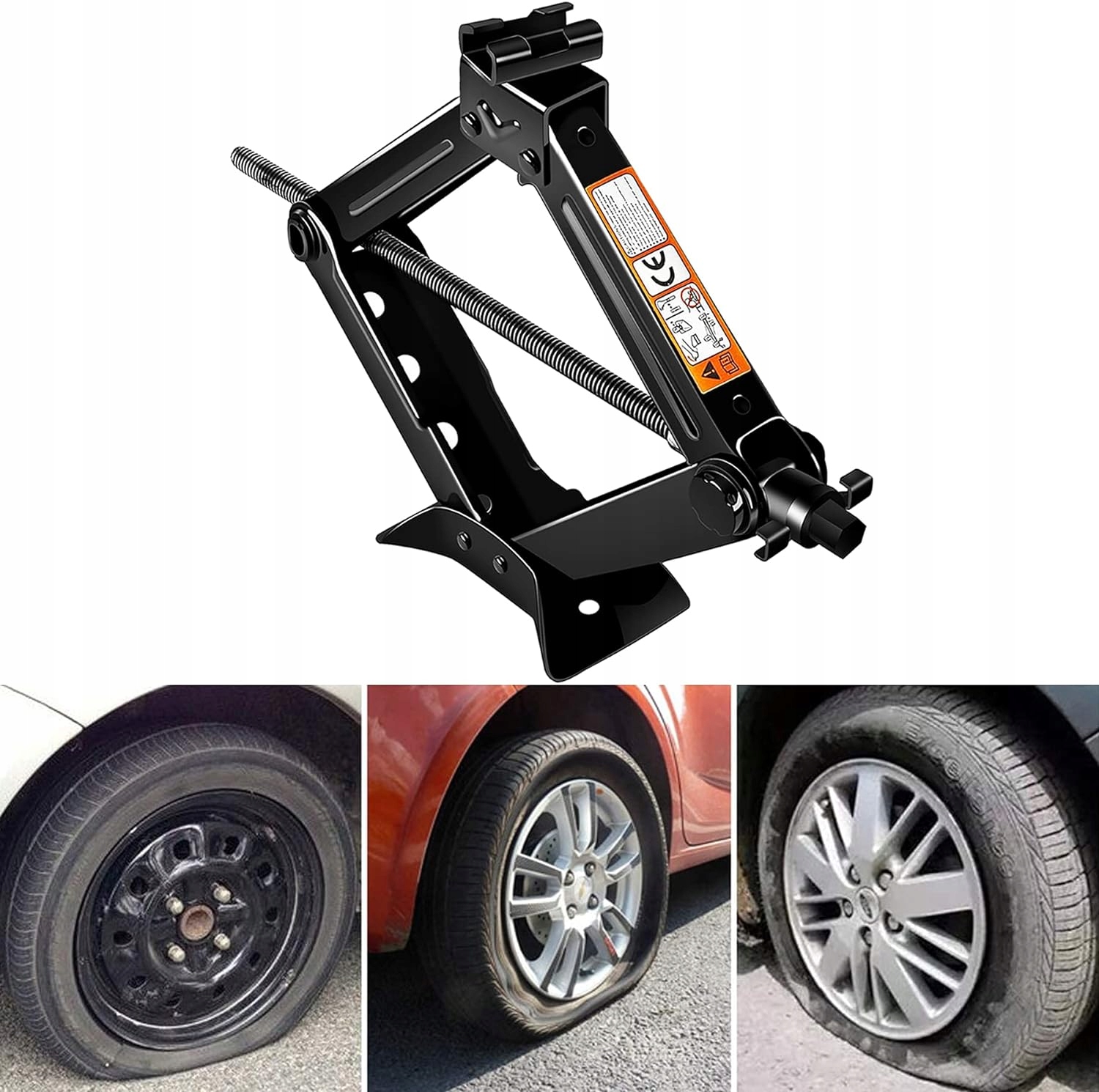 PODNOŚNIK SAMOCHODOWY LEWAREK TRAPEZOWY 1.5T+KLUCZ Marka Rockforce