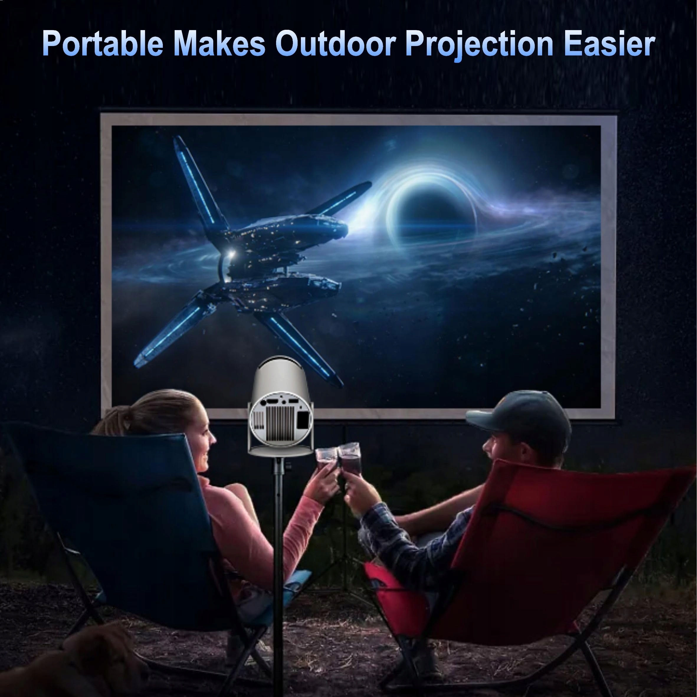 MINI BEAMER Projektor 4K 1080P Full HD WiFi 6 BT5.2 Android Netflix — miniatura 9