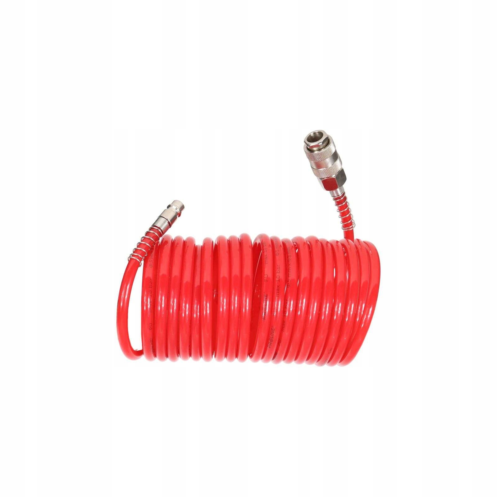 Proline Pneumatická spirálová hadice Pu 10 m 8x12 mm 10 barů, rychlospojky