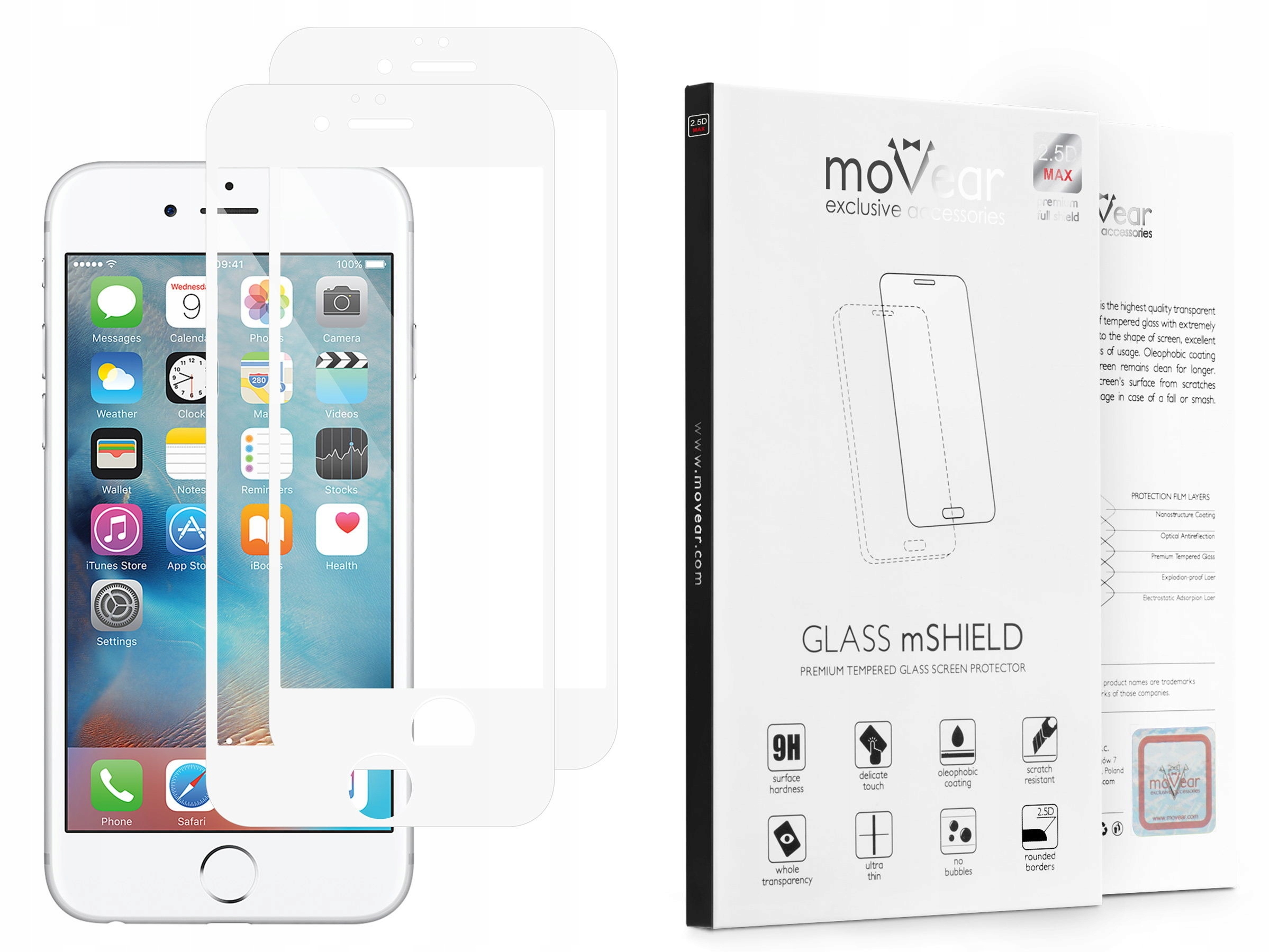 

2 Szkło Ochronne 2.5D 9H do iPhone 6 Movear