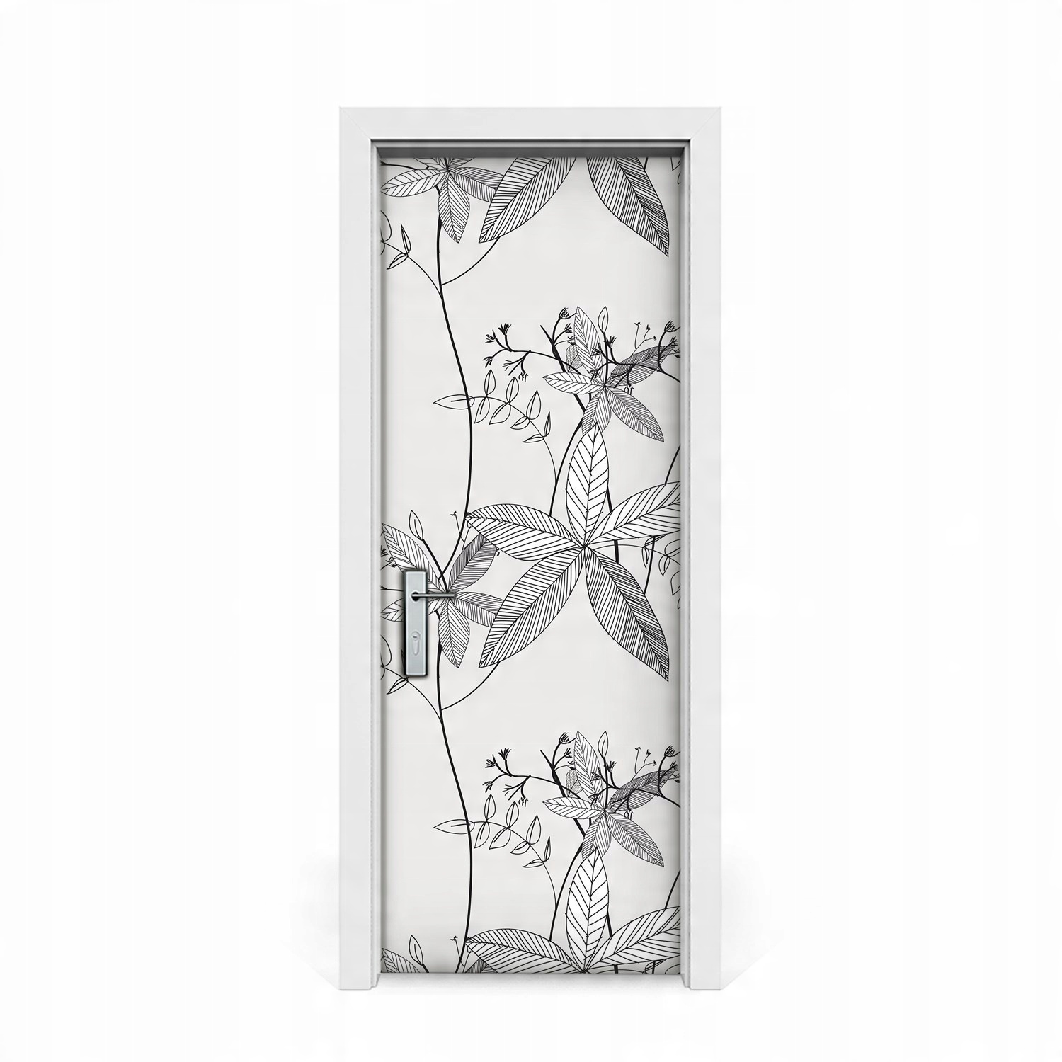 

Naklejka na drzwi Kwiaty w stylu Doodle 75x205
