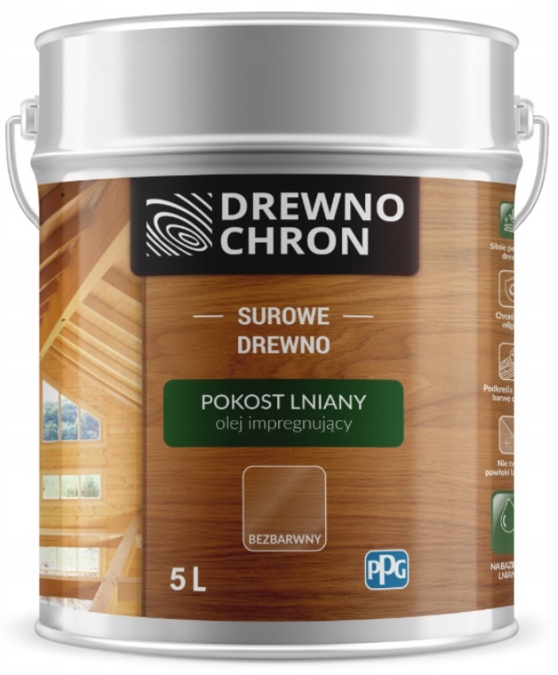 Drewnochron Pokost Lniany Olej Do Drewna 5L