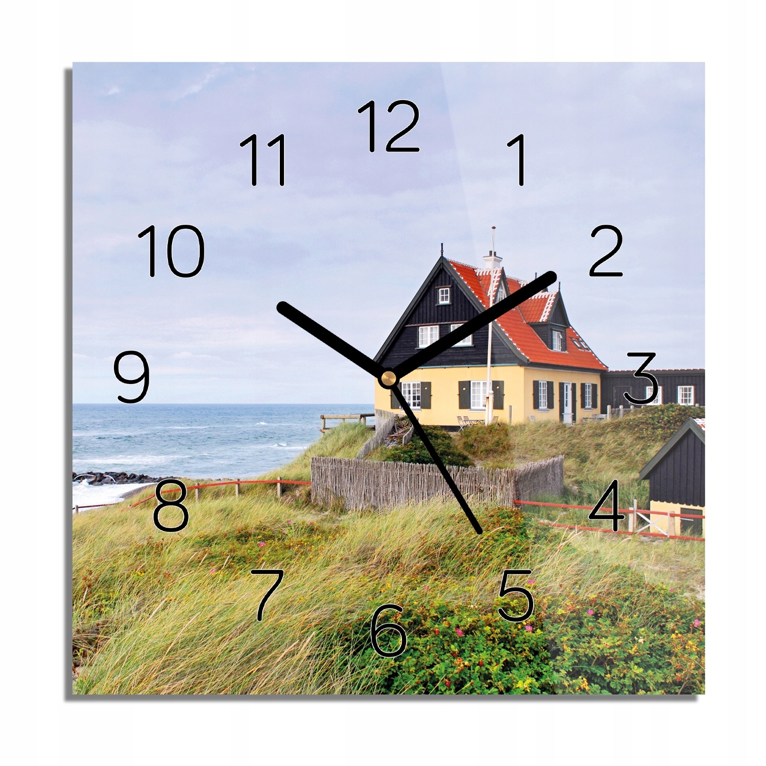 

Dom skarpa morze foto-zegar ścienny 30x30 z foto