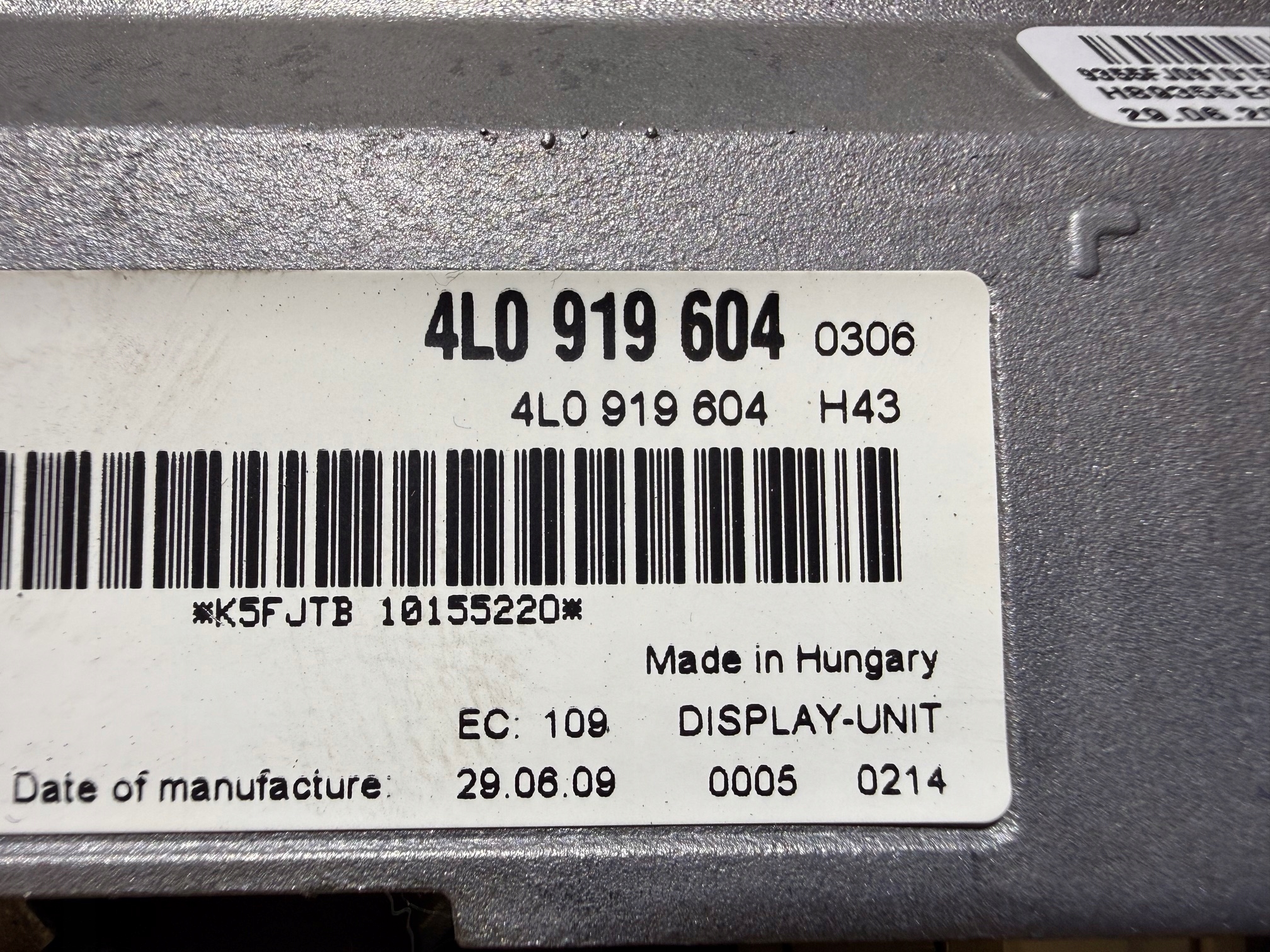 AUDI A4 B8 A5 8T Q5 8R A6 C6 LIFT Display LCD 4L0919604