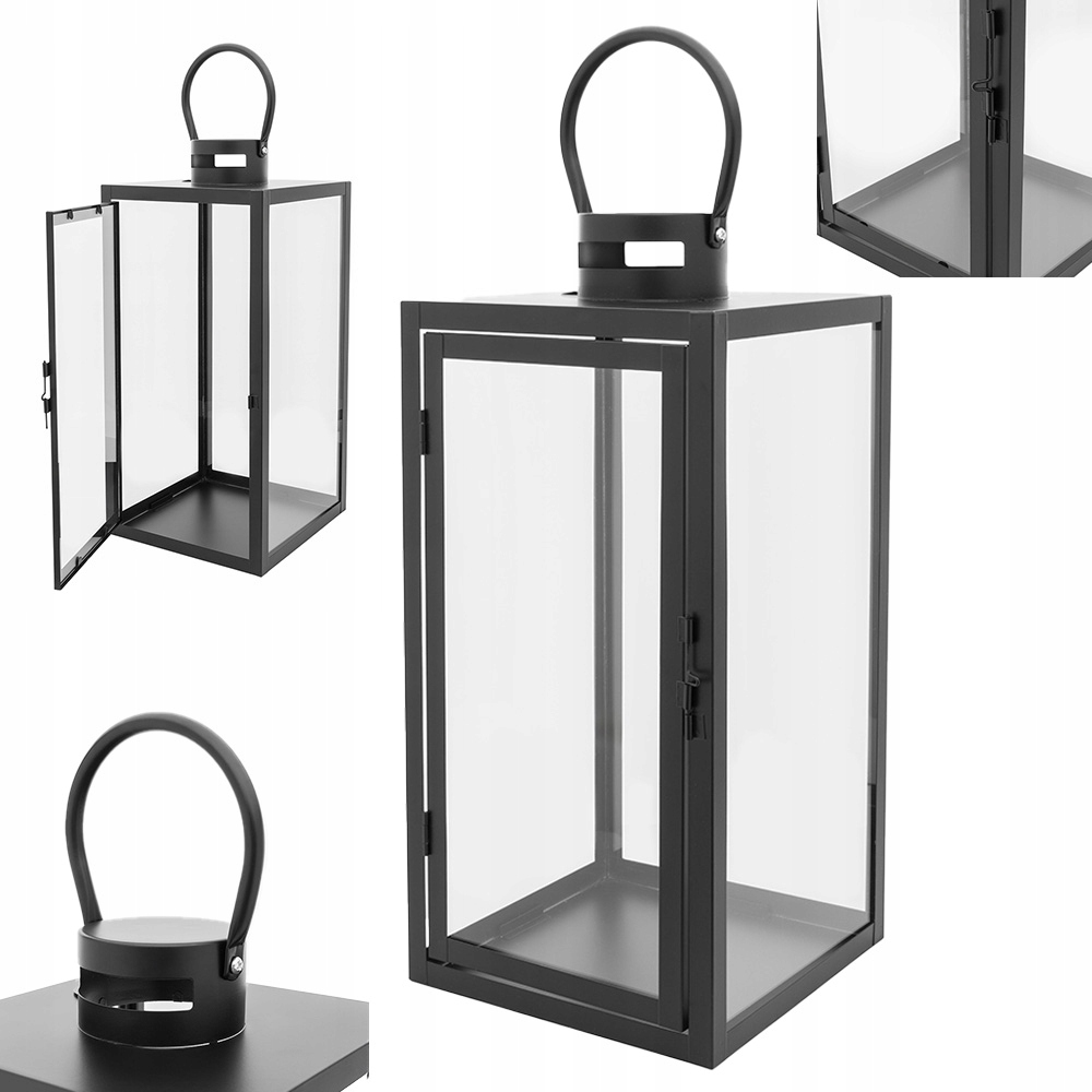 Kovová lucerna s ozdobným závěsným svícnem Altom Design 44 cm
