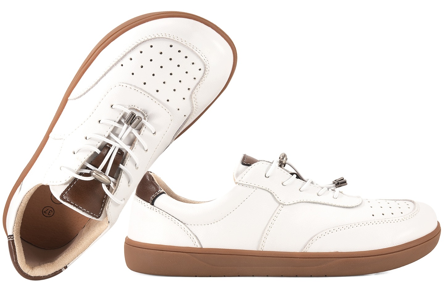 Potocki 26-19508WH Barefoot Dámské Kožené Polobotky Casual, bílé, bílá, 36