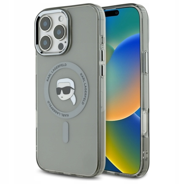 Pouzdro Karl Lagerfeld KLHMP16LHLSKIK iPhone 16 Pro 6.3" černá/černá hardcase