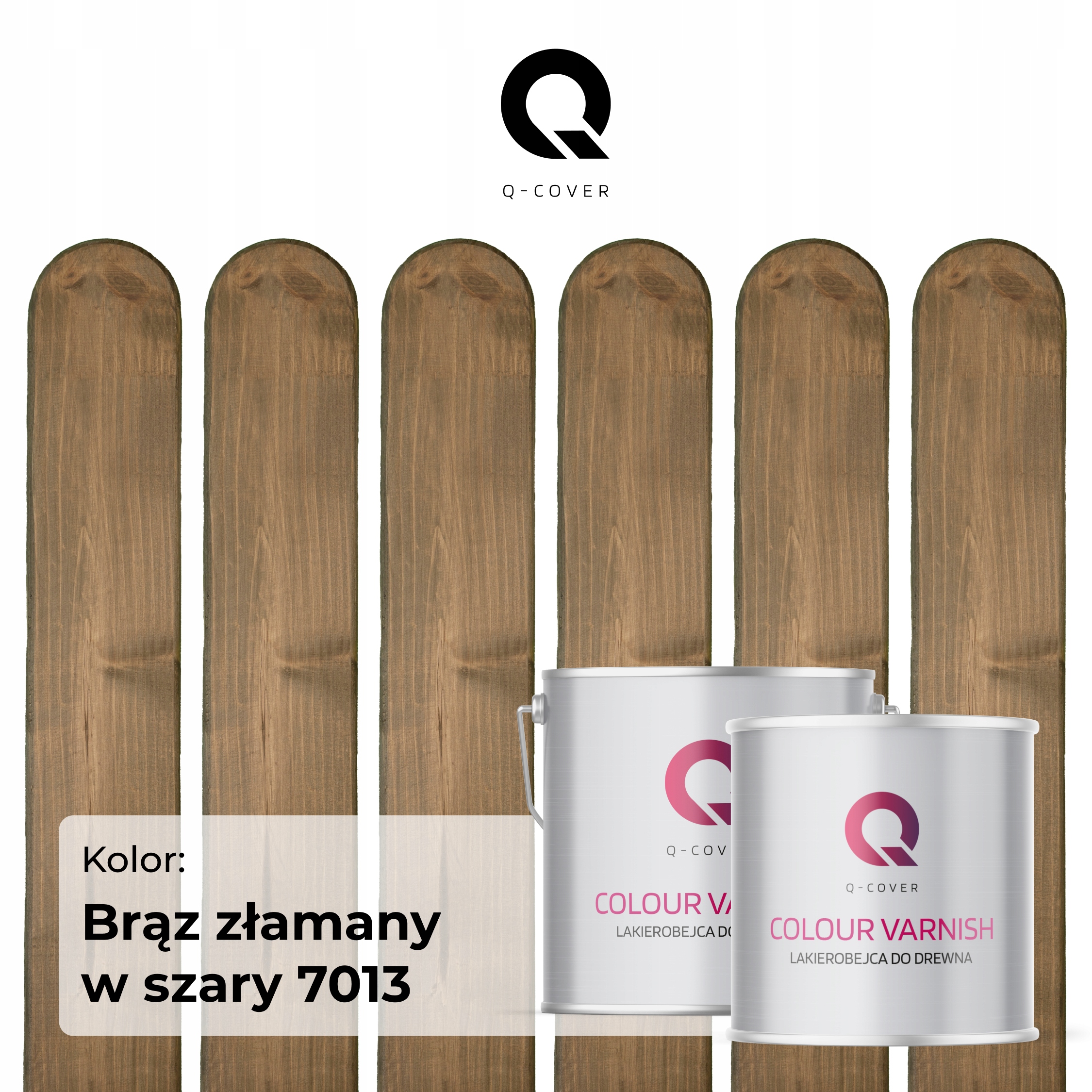 LAKIEROBEJCA DO DREWNA 3W1 BRĄZ ZŁAMANY W SZARY EXTRA LAZURA PÓŁMAT 5L Marka Q-COVER