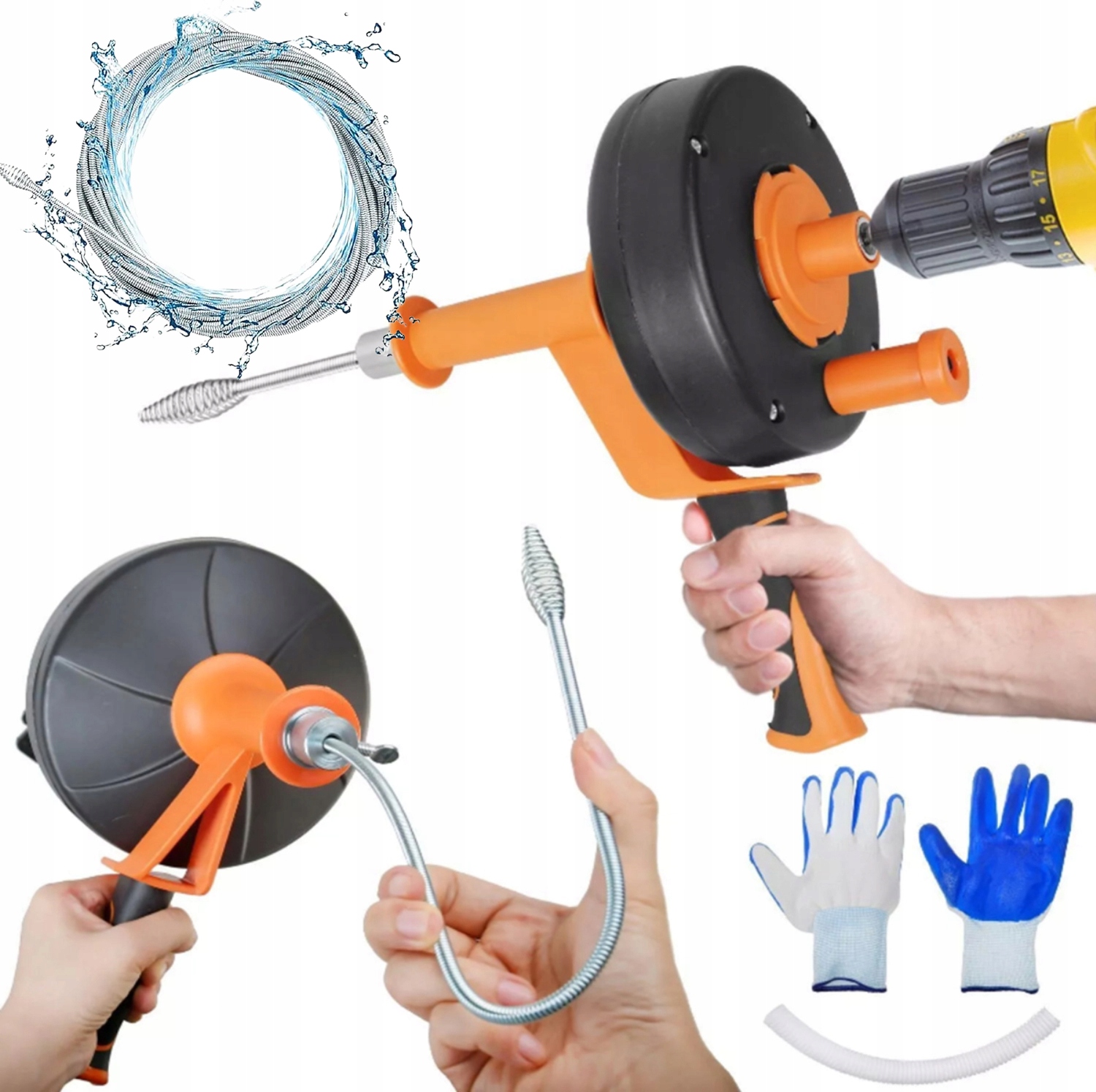 Spirala Do Rur Kanalizacyjna Na Wiertarkę 7.6m Spirala