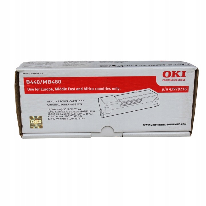 Oki B440 MB480 p/n 43979216 toner černý originál