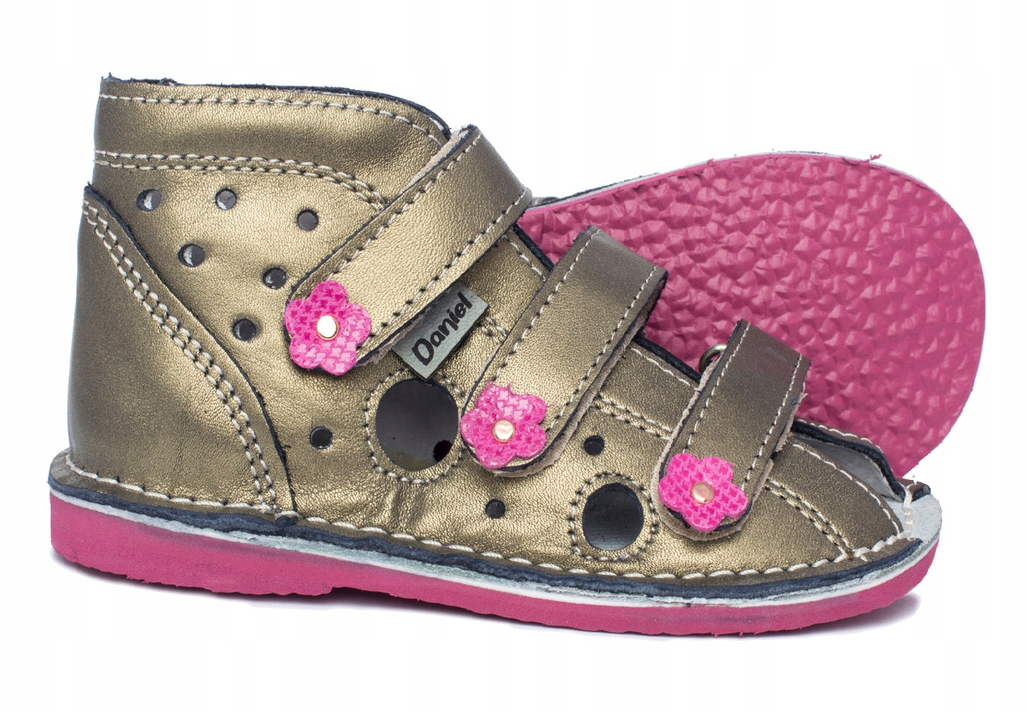 

Daniel kapcie sandały sandałki złote profil * 24