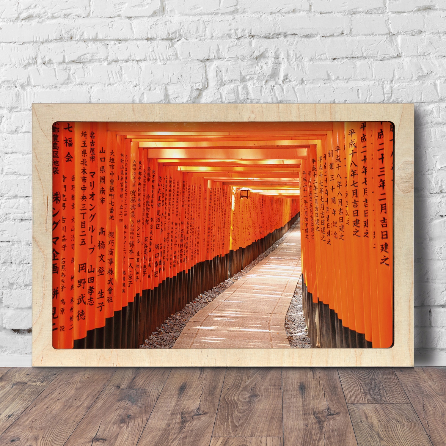 Nástěnný dřevěný obraz Japonsko brána silnice 50x30