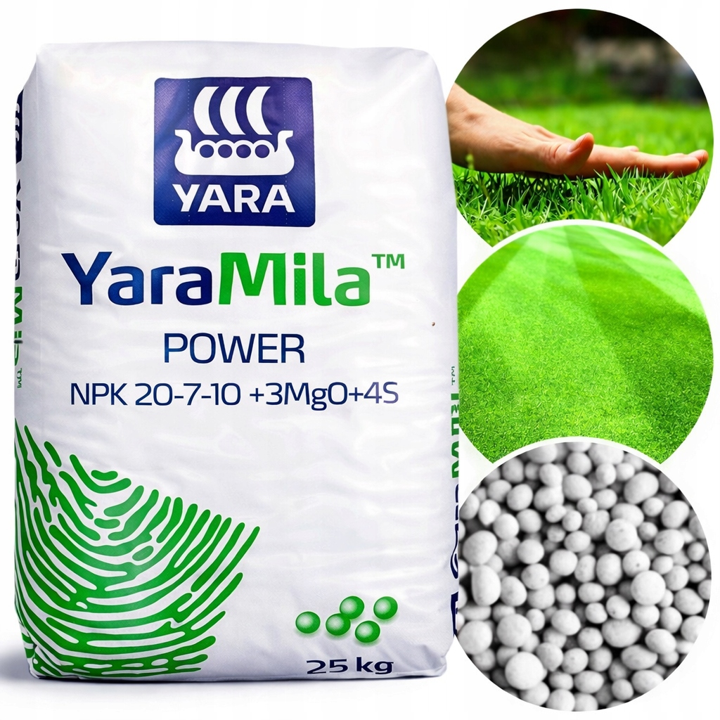 Yara Mila Power Wiosenny Nawóz Do Trawnika 25kg Npk 20-7-10+Mg +s N-max