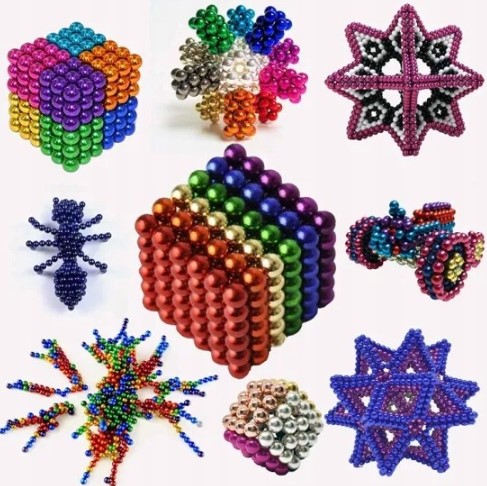 KULKI 5MM TĘCZA MAGNETYCZNE NEOCUBE 216 SZT BOX KOLOROWE Liczba elementów 216 szt.